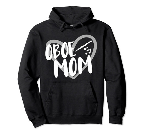 Funny Oboe Mom Heart Oboe Player Pullover Hoodie