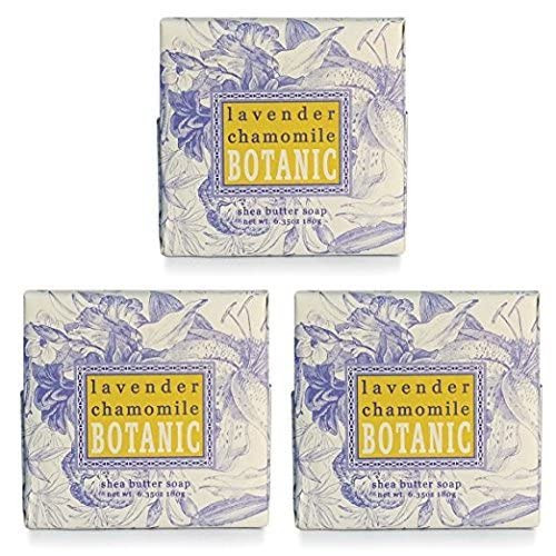 Greenwich Bay Lavender Chamomile Soap - Enriched with Shea Butter, Cocoa Butter and Essential Oils of Lavender and Chamomile - 6.35 Oz Botanic Vegetable Soap Bar by Greenwich Bay Trading Company