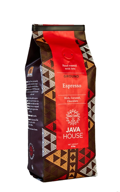 Kenya AA Espresso Ground Coffee - Perfect Dark Roast Craft Coffee. Fair Trade, Single Origin Kenyan Coffee with verifiable Coffee Kenya Mark of Origin by Java House Africa (13.23 oz)