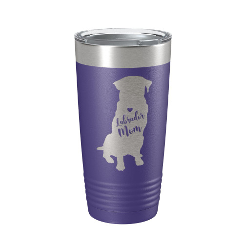Labrador Retriever Lab Mom Tumbler Dog Travel Mug Gift Insulated Laser Engraved Coffee Cup 20 oz Purple