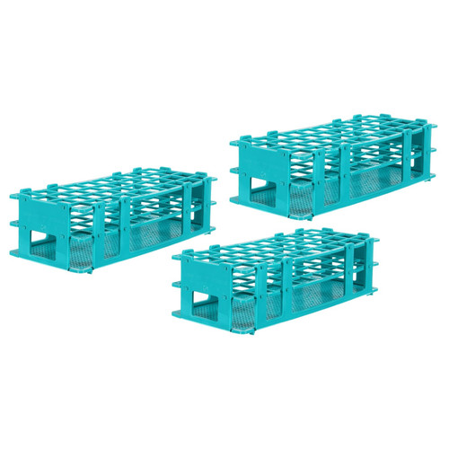 MECCANIXITY PP Plastic Test Tube Rack Holder 40 Holes 3 Layers Lab Detachable Tube Holder Green for 21mm Test Tubes, Pack of 3