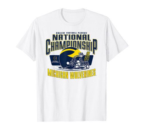 Michigan Wolverines 2024 CFP National Championship Helmet T-Shirt