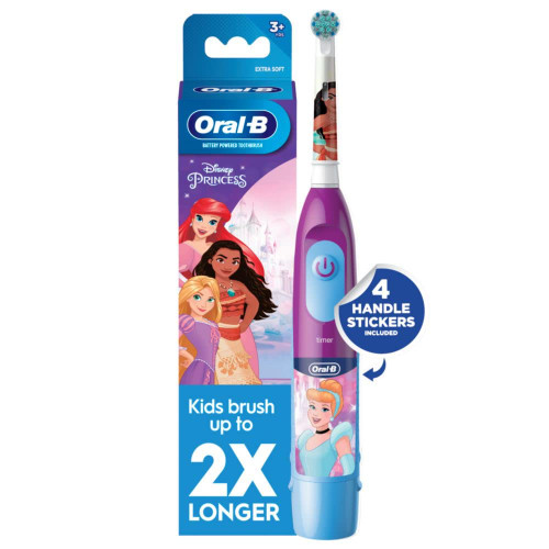 Oral-B Kid's Battery Toothbrush Featuring Disney Princess, for Kids 3+, Pink / Turquoise Oral-B Kid's Battery Toothbrush Featuring Disney Princess, for Kids 3+, Pink / Turquoise