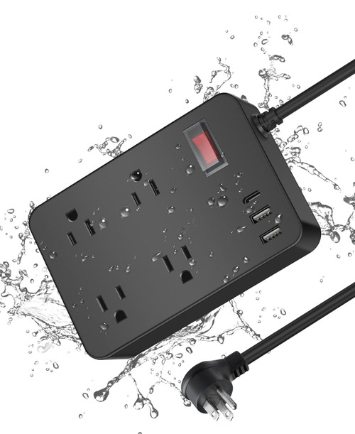 Outdoor Power Strip Weatherproof with USB C, Waterproof Surge Protector with 4 Outlets,Outdoor Electrical Outlet,Outdoor Multi Plug Outlet for Camping, Garden, Kitchen, Bathroom, 6ft Cord,Flat Plug Outdoor Power Strip Weatherproof with USB C, Waterproof Surge Protector with 4 Outlets,Outdoor Electrical Outlet,Outdoor Multi Plug Outlet for Camping, Garden, Kitchen, Bathroom, 6ft Cord,Flat Plug