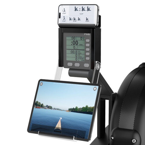 Phone & Tablet Holder Compatible with Concept 2 Rowing Machine PM5, Phone & Tablet Mount, 2-in-1 Tablet Stand for Model D&E and Rowerg, Patent Pending