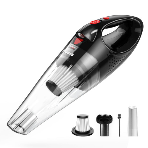 Powools Handheld Vacuum Cordless Rechargeable with 2 Filters- Cordless Car Vacuum Cleaner High Power with Fast Cahrge Tech, Portable Hand Vacuum with Large-Capacity Battery, Red (PL8189) Powools Handheld Vacuum Cordless Rechargeable with 2 Filters- Cordless Car Vacuum Cleaner High Power with Fast Cahrge Tech, Portable Hand Vacuum with Large-Capacity Battery, Red (PL8189)