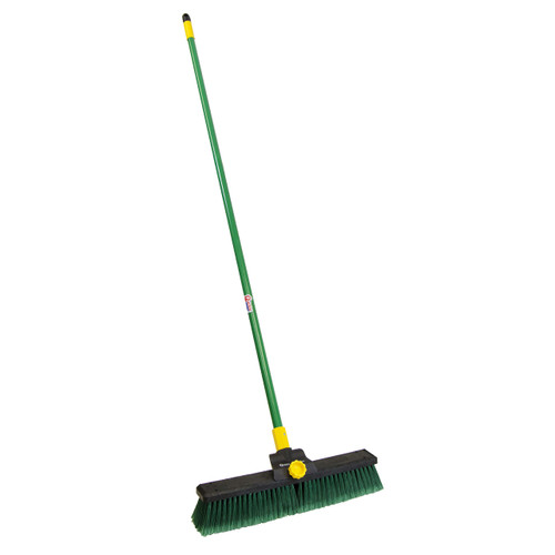 Quickie Bulldozer 18-Inch Poly Split Fiber Push Broom, for Smooth and Rough Surfaces, Collects Fine and Course Debris, for Cleaning Home/House/Garage/Driveway/Sidewalks/Patio