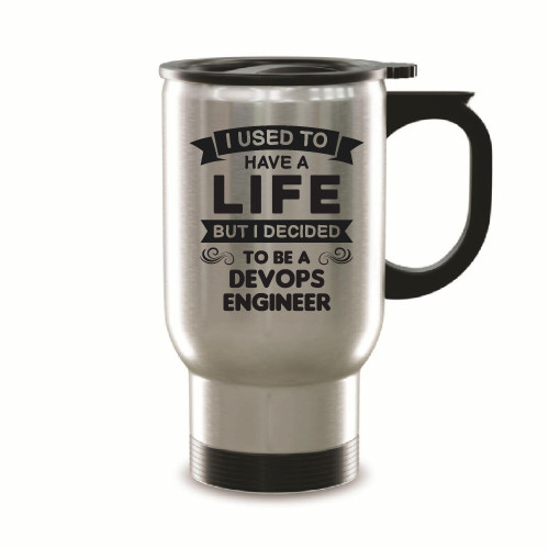 Used to have life Devops Engineer best funny sarcasm joke 14oz Steinless Steel Travel Mug