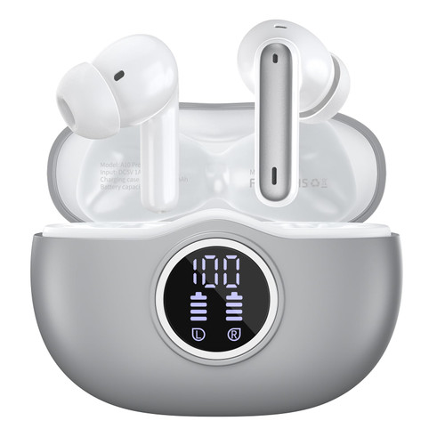 Wireless Earbuds Bluetooth 5.3 Headphones 40 Hrs Playtime with LED Display, Deep Bass Stereo and Noise Cancelling Bluetooth Ear Buds IP7 Waterproof Wireless Earphones for iPhone Android, Grey Wireless Earbuds Bluetooth 5.3 Headphones 40 Hrs Playtime with LED Display, Deep Bass Stereo and Noise Cancelling Bluetooth Ear Buds IP7 Waterproof Wireless Earphones for iPhone Android, Grey