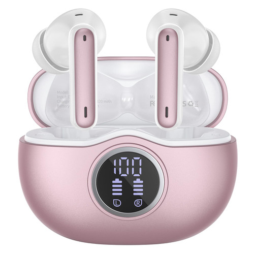 Wireless Earbuds Bluetooth 5.3 Headphones 40 Hrs Playtime with LED Display, Deep Bass Stereo and Noise Cancelling Bluetooth Ear Buds IP7 Waterproof Wireless Earphones for iPhone Android, Rose Gold Wireless Earbuds Bluetooth 5.3 Headphones 40 Hrs Playtime with LED Display, Deep Bass Stereo and Noise Cancelling Bluetooth Ear Buds IP7 Waterproof Wireless Earphones for iPhone Android, Rose Gold