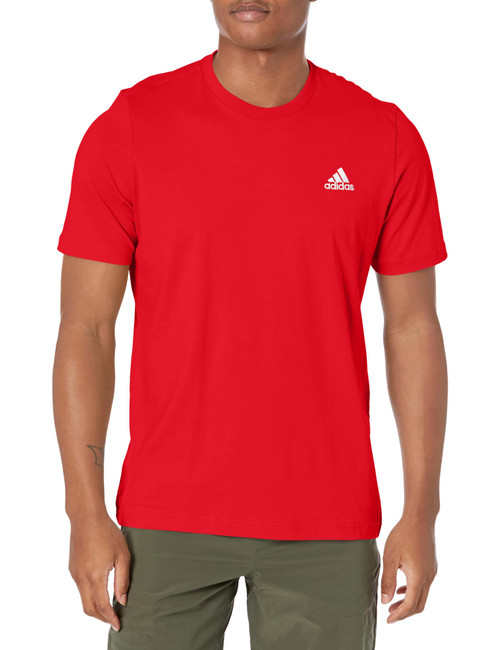 adidas Men's Essentials Single Jersey Embroidered Small Logo T-Shirt, Better Scarlet, Large adidas Men's Essentials Single Jersey Embroidered Small Logo T-Shirt, Better Scarlet, Large