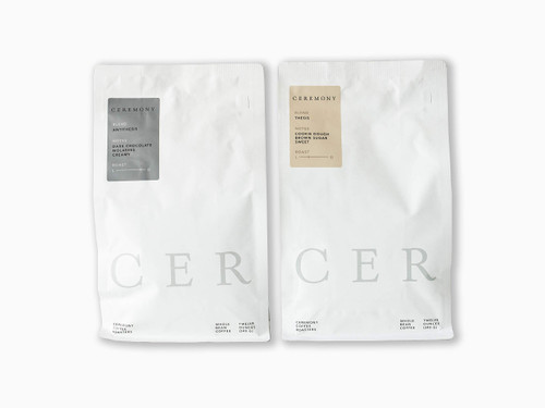 Ceremony Coffee Roasters - House Coffees Variety Pack - Specialty Whole Bean or Ground Coffee- 2x12oz Bags (Espresso - Fine Grind) Ceremony Coffee Roasters - House Coffees Variety Pack - Specialty Whole Bean or Ground Coffee- 2x12oz Bags (Espresso - Fine Grind)