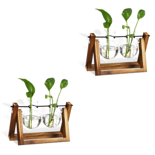 PLAFOPE 2pcs Ornaments Terrarium Wooden Stand Planter Bulb vases hydroponic vase Succulent Terrarium hydroponic Planter Test Tube vase Plant Terrarium Green Plants to Rotate Glass Bracket PLAFOPE 2pcs Ornaments Terrarium Wooden Stand Planter Bulb vases hydroponic vase Succulent Terrarium hydroponic Planter Test Tube vase Plant Terrarium Green Plants to Rotate Glass Bracket