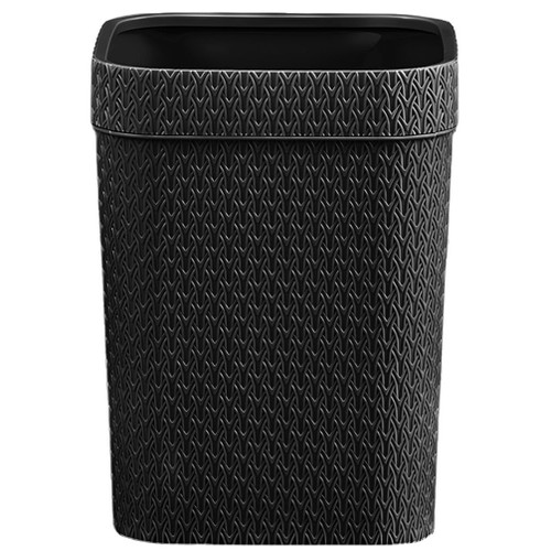 Cabilock Wicker Waste Basket Square Trash Can Garbage Can Trash Bin Recycle Basket Bin Recycling Bin for Bathroom Bedroom Kitchen Home and Office Black