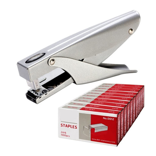 Durable Staplers Handheld Stapler Metal Stapler Labor-Saving and Durable Thickened Stapler Office Stapler Suitable for Office Document Binding Paper Stapler (Color : Silver, Size : B)