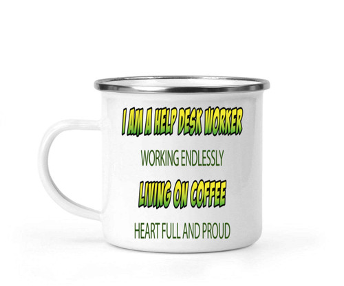 Fortuitous Gift for Busy Professionals, for Coworker's - Caffeine Fueled Help Desk Worker, and Multicolor 12 Oz White Stainless Steel Camping Mug