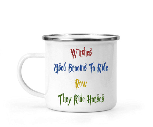 Horse Lovers Gifts, for Auntie on Her Birthday - Witch Riding Broom Quote, 12 Oz White Stainless Steel Camping Mug Horse Lovers Gifts, for Auntie on Her Birthday - Witch Riding Broom Quote, 12 Oz White Stainless Steel Camping Mug