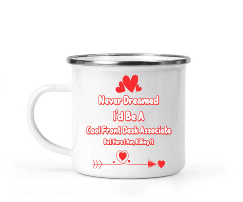 Inspirational Front Desk Office Gift, a Housewarming Present for a Brother - Motivational Quote for Staff Encouragement on 12 Oz White Stainless Steel Camping Mug Inspirational Front Desk Office Gift, a Housewarming Present for a Brother - Motivational Quote for Staff Encouragement on 12 Oz White Stainless Steel Camping Mug