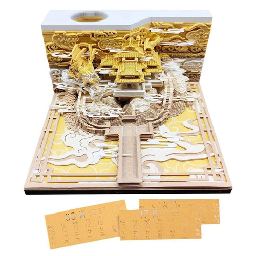 Calendario Time Piece Calendar 2024 The Forbidden City Desk Calendar 3D Memo Pad Creative DIY Paper Carving Art Craft 3D Sculpture Calendar Planner Calendario Time Piece Calendar 2024 The Forbidden City Desk Calendar 3D Memo Pad Creative DIY Paper Carving Art Craft 3D Sculpture Calendar Planner