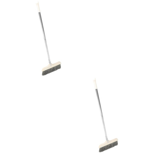 NIYANGLE 2pcs Splicable Broom Stainless Steel Sweeper Telescopic Broom Handheld Broom Hair Sweeping Brooms Outdoor Dustpan Rv Broom Kitchen Dustpan Plastic Garbage Shovel Clean