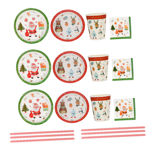 Abaodam 138 Pcs Christmas Tableware Disposable Party Plates Xmas Paper Cutlery Holiday Paper Tableware Christmas Paper Plate Disposable Cutlery Cake Kit Paper Cutlery for Party Chic Props Abaodam 138 Pcs Christmas Tableware Disposable Party Plates Xmas Paper Cutlery Holiday Paper Tableware Christmas Paper Plate Disposable Cutlery Cake Kit Paper Cutlery for Party Chic Props