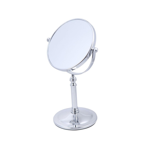 Housoutil 1pc Travel Makeup Mirror with Stand Vanity Mirror Tabletop Mirror Vanity Desk with Mirror Round Makeup Mirror Vanity Table Magnification Mirror Vertical Desktop Mirror to Rotate