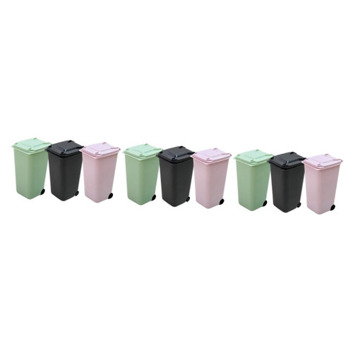 Zerodeko 9 Pcs Garbage Can Recycling Bins Bucket with Lid Trash Can Pen Plastic Mini Wastebasket Mini Curbside Recycle Can Trash Can with Lid Small Trash Can Pp Office Toy Room with Cover