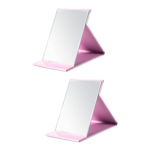 NOLITOY 2pcs Compact Standing Travel Wallet Desktop Fashion Mirror Portable Pu Leather Mirror Dresser Mirror Handheld Mirror Mirrors Makeup Mirror Foldable Student Folding Mirror