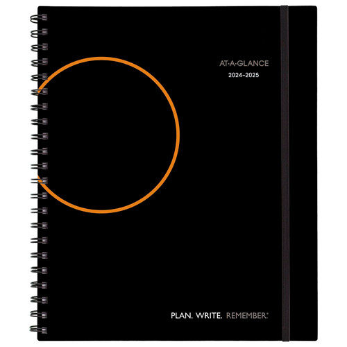 AT-A-GLANCE Planner 2024-2025 Academic, Weekly & Monthly, Hourly Appointment Book, 8-3/4" x 11", Large, Monthly Tabs, Flexible Cover, Plan.Write.Remember., Black (70595705)