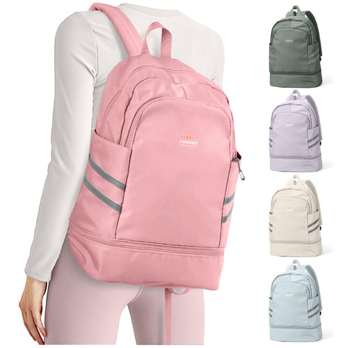 coofay Gym Backpack For Women Waterproof Backpack With Shoe Compartment Lightweight Travel Backpack Pink Sports Backpack Large Gym Bag