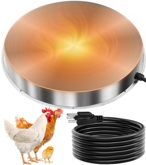 Poultry-Chicken-Water-Heater-Warmer Base for Winter, Heated Chicken Waterer 5 Gallon, 125 W for Metal Poultry Founts, Automatic Pet Water Heater with 6 Feet Cord