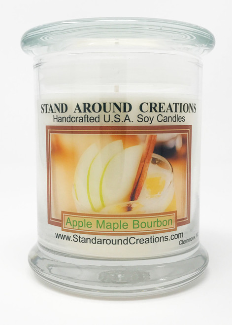 Premium 100% Soy Candle - 12 oz. Status Jar - Apple Maple Bourbon: A Fall Favorite, Apples and a Touch of Vanilla, Maple w/Smooth Bourbon.