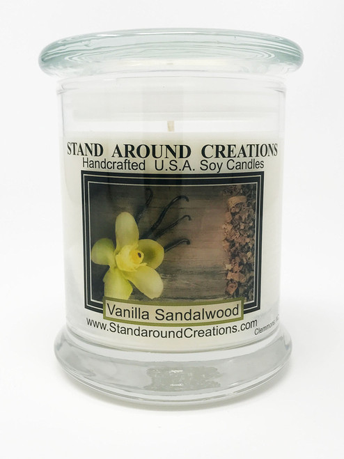 Premium 100% Soy Candle -12 oz. Status Jar - Vanilla Sandalwood - A Beautiful Combination of Luscious Rich Vanilla, and Indian Sandalwood.