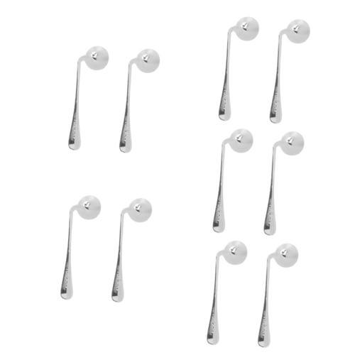 SOLUSTRE 10 Pcs Adaptive Spoon Weighted Utensils for Hand Adapted Cutlery Left Handed Spoon Utensils Right Angled Curved Utensils Bendable and Fork Elderly Stainless Steel