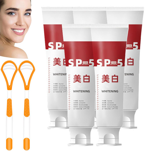 Sp-5 Toothpaste,SP 5 Tooth Whitening,Whitening Toothpaste Sp 5,Sp-5 Probiotic Brightening Toothpaste,We2c Whitening Toothpaste Teeth Sp-5, Removes Tooth Stains (5 pcs)