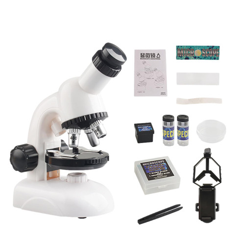 Educational Microscope, 100x 400x 1200x Magnification Toy Microscope, Battery Powered Children Microscope, LED Light Exploration Microscope, School Creativity Learning Microscope for Kids, School
