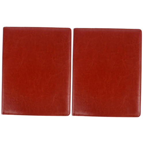 Tofficu 2 Pcs Leather Folder Notepad Pocket Document Holder Clipboard Document Folder Notebook Business Planner Business Presentation Folder Leather Portfolio Notepad Calculator Binder A4