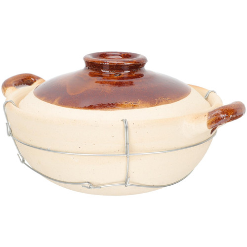 Kichvoe Terracotta Cooking Pots Braising Pan with Lid Stew Pots with Lids Rice Pot Donabe Pot Japanese Donabe Ceramic Hot Pot Casserole Milk Pot Single Handle Slow Cooker Clay Individual