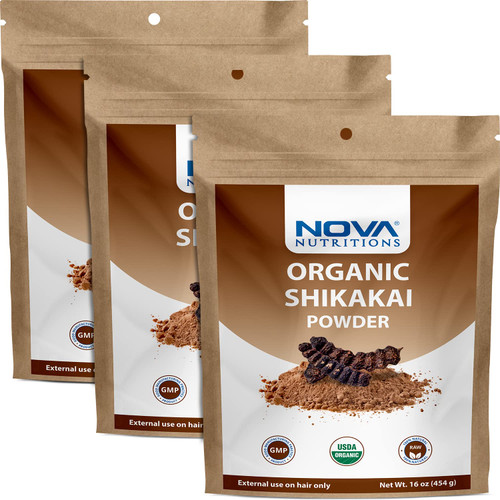 Nova Nutritions 3 Pack Certified Organic Shikakai Powder 16 OZ (454 Gram) - Natural Hair Cleanser & Conditioner Nova Nutritions 3 Pack Certified Organic Shikakai Powder 16 OZ (454 Gram) - Natural Hair Cleanser & Conditioner