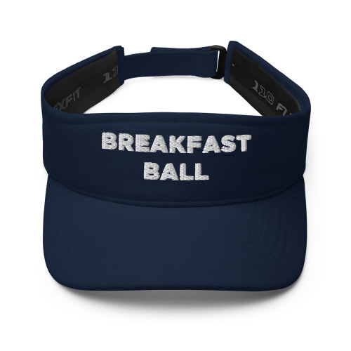 Breakfast Ball Hat (Embroidered Visor) Funny Mulligan Golf Hats Navy
