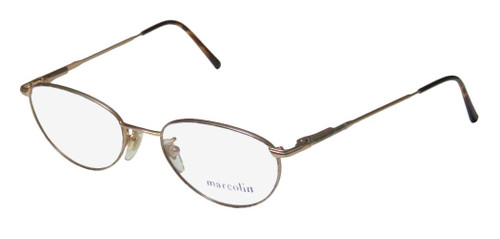 Marcolin Village 35 Mens/Womens Designer Full-Rim Shape Flexible Hinges Classy Hip Made In Italy Eyeglasses/Spectacles (52-19-140, Gold/Blue/Multicolor)