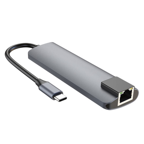 UKCOCO typec5 in one Docking Station USB Laptop Docking Station USB c to Docking Station Universal USB c Docking Station USB Adaptor USB hub Type-c hub Adapter Charge Network Card