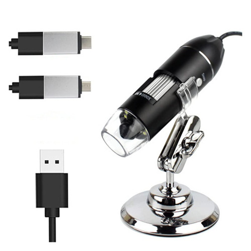 Microscope Adapter 1600X Digital Electronic Microscope Camera, 8 LED Magnifier Adjustable Magnification Microscope Accessories (Color : with Adapter, Magnification : 1000X)