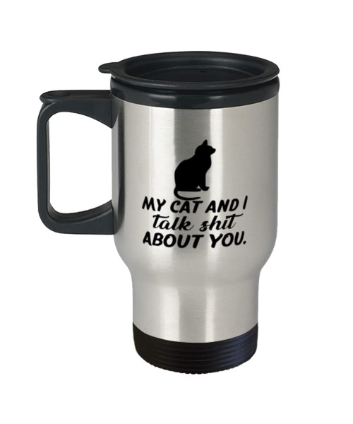 AppreciationGifts Cat Lover Funny Coffee Travel Mug - My Cat And I Talk Shit About You, Cat Lover, Cat Mug, For Pet Lover, Funny Cat, Cat Mom AppreciationGifts Cat Lover Funny Coffee Travel Mug - My Cat And I Talk Shit About You, Cat Lover, Cat Mug, For Pet Lover, Funny Cat, Cat Mom