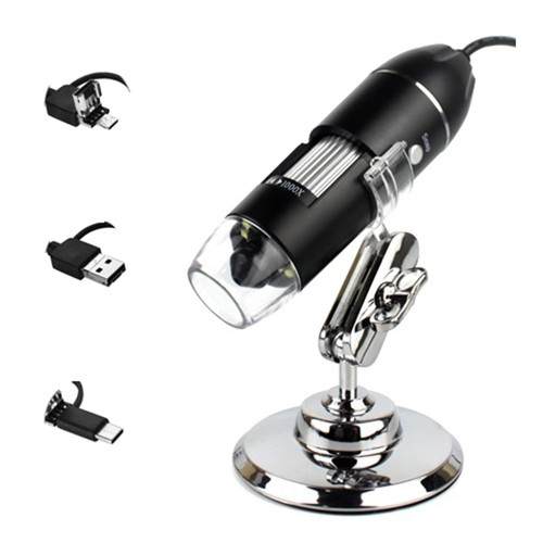 Microscope Kit Adjustable 1600X 3 in 1 USB Digital Microscope Type-C Electronic Microscope Camera Microscope Lens Adapters (Color : 3 in 1 USB, Size : 1000X)