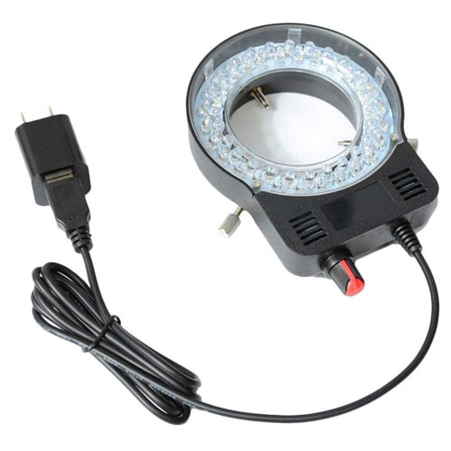 Microscope Adapter Microscope Ring Light 48LED USB Adjustable Ring Light Illuminator Lamp for Industry Microscope Industrial Camera Magnifier 110V-220V 3W-5W Microscope Accessories (Color : Black)
