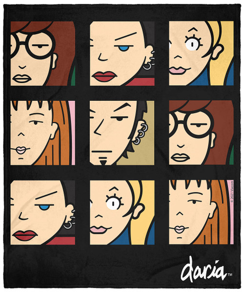 INTIMO MTV Daria Character Panel Faces Plush Fleece Throw Blanket Wall Scroll