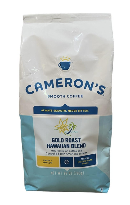 Cameron's Coffee Roasted Ground Coffee, Gold Roast Hawaiian Blend, 28 Ounce