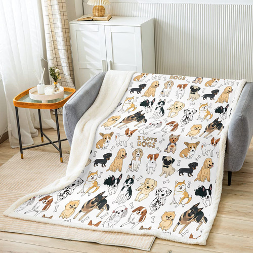 Erosebridal Dog Plush Blanket Throw I Love Dogs Fleece Bed Blanket Pug Corgi Shiba Puppy Sherpa Blanket for Kids Boys Girls Kawaii Animals Cartoon Fuzzy Blanket Sofa Decor Bedroom Decor Throw 50"x60" Erosebridal Dog Plush Blanket Throw I Love Dogs Fleece Bed Blanket Pug Corgi Shiba Puppy Sherpa Blanket for Kids Boys Girls Kawaii Animals Cartoon Fuzzy Blanket Sofa Decor Bedroom Decor Throw 50"x60"