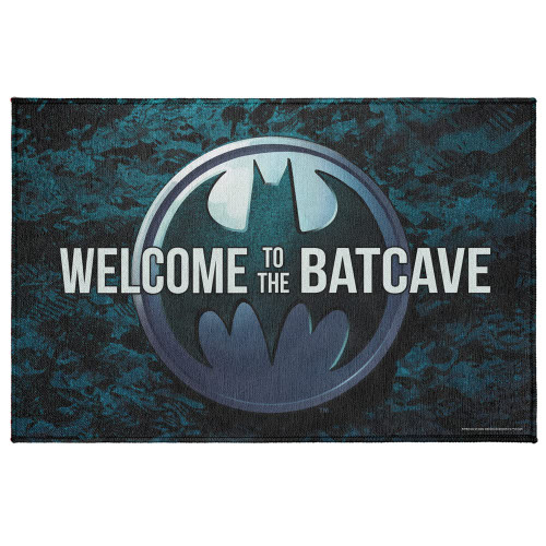 GRAPHICS & MORE Batman Welcome to The Batcave Bat Symbol Logo Indoor Outdoor Anti-Slip Welcome Doormat, 20" x 31.5"